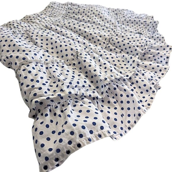 Vtg Y2K ABERCROMBIE & FITCH Cotton White Polka Dot Ruffle Tier Mini Skirt SzM - Picture 5 of 8